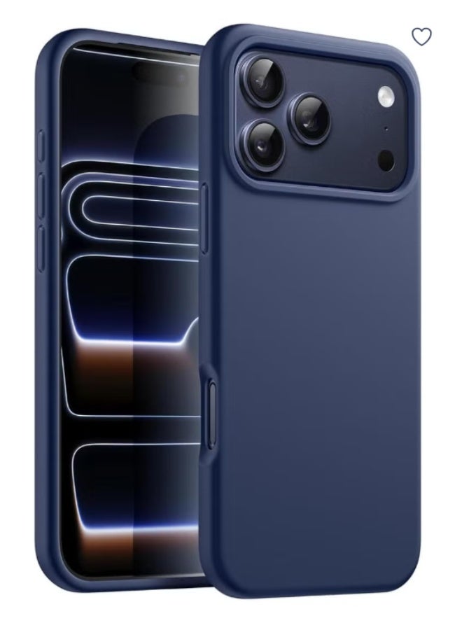 iPhone 17 Pro Max Case Soft  Blue Silicone iPhone 17 Pro Max Cover with Inside Microfiber Lining Shockproof Protective Phone Case for iPhone 17 Pro Max